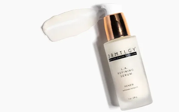 DRMTLGY L.A. Refining Serum bottle with pump dispenser