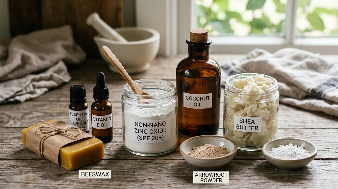 Ingredients commonly used when learning how to make natural sunscreen
