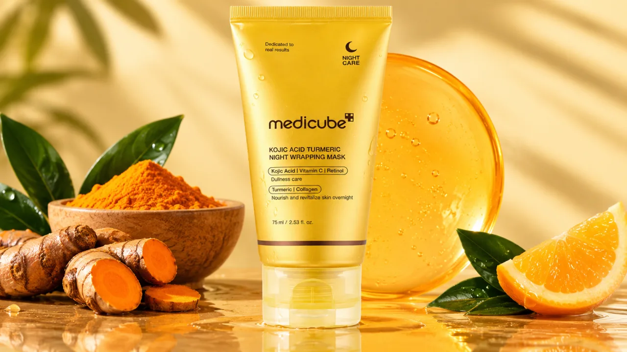 Medicube Kojic Acid Turmeric Night Wrapping Mask, 2.53 fl oz jar
